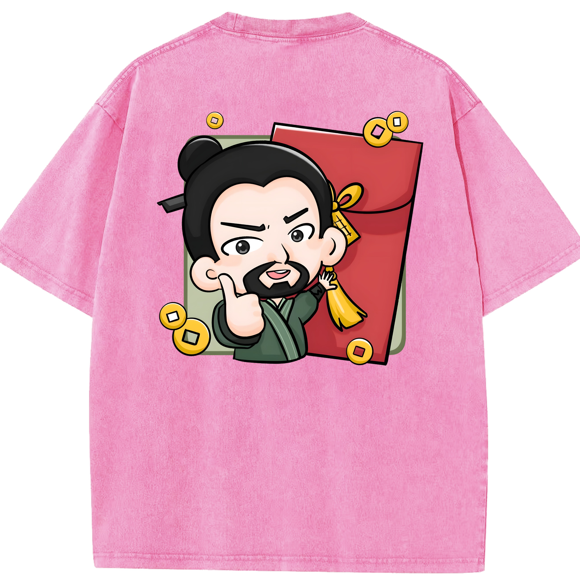 （画像用） Ne Zha 2 ナタ 魔童の大暴れ 綿100% ヴィンテージ風 半袖Tシャツ（背面プリント）
